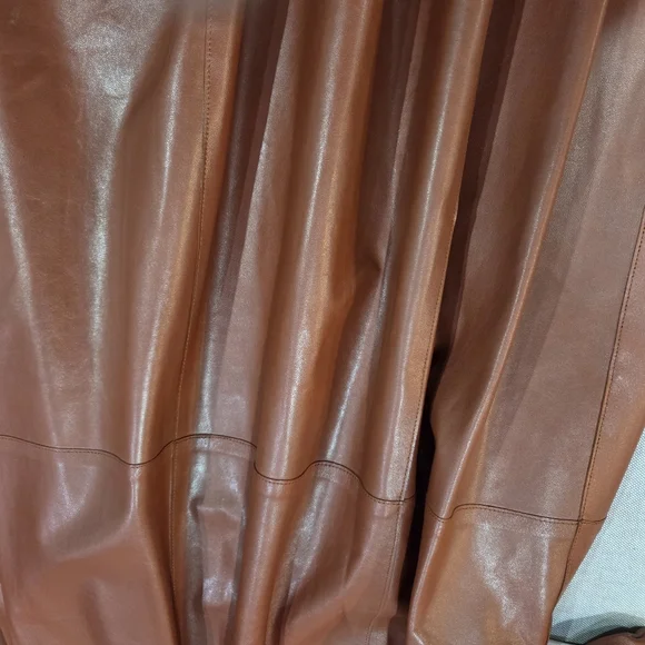 AERON NWT Genuine Leather Trapeze Long Sleeve VNeck Luxurious Dress 38 US 6 - Picture 15 of 15